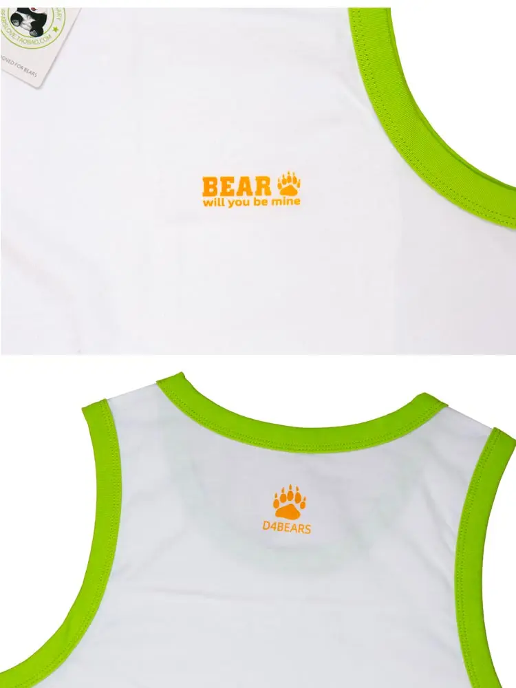 Bear Paw Claw 플러스 사이즈 코튼 언더셔츠, 남성용 탱크 탑, 게이 베어 조끼, Bear M L XL XXL용으로 설계됨