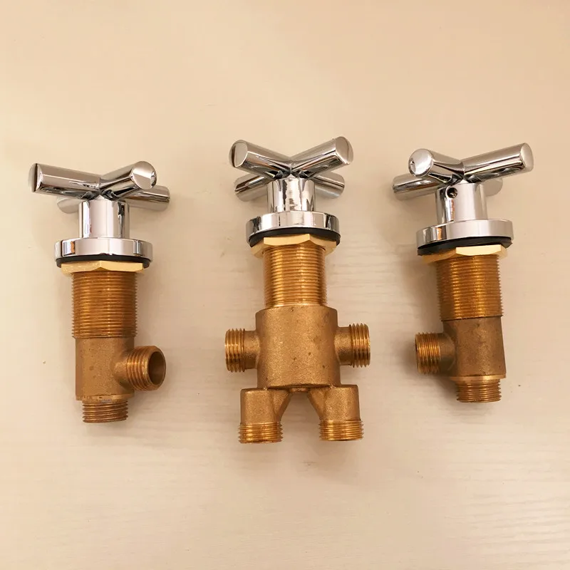 MTTUZK Solid Brass Chrome Finish Bathtub Cold Hot Water Control Valve  Bath Shower Mixer Bathtub Faucet 5 Hole Tap Switch Valve