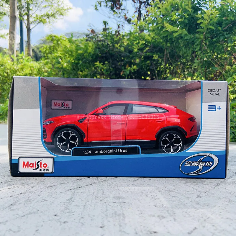 Maisto 1:24 Lamborghini URUS czerwony sport terenowy SUV symulacja aluminiowy model samochodu dekoracja rzemieślnicza kolekcja zabawek narzędzia