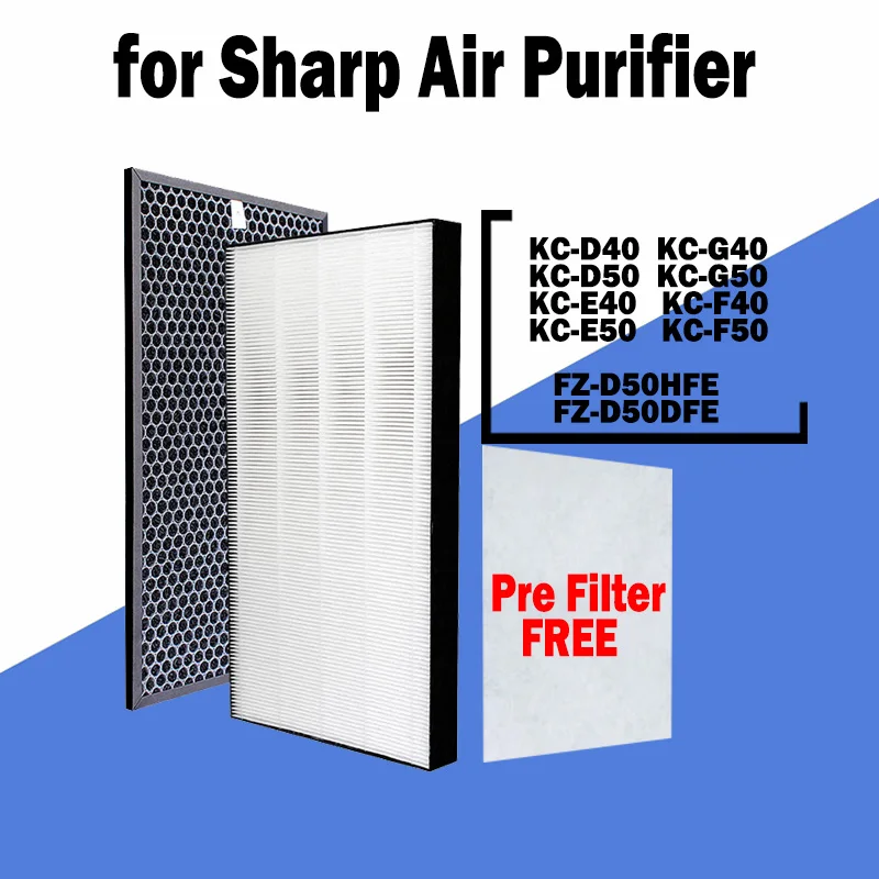 HEPA Carbon Filter FZ-D50HFE FZ-D50DFE for SHARP KC-D40 KC-G40 KC-D50 KC-G50 KC-E40 KC-F40 KC-E50 KC-F50 Air Purifier