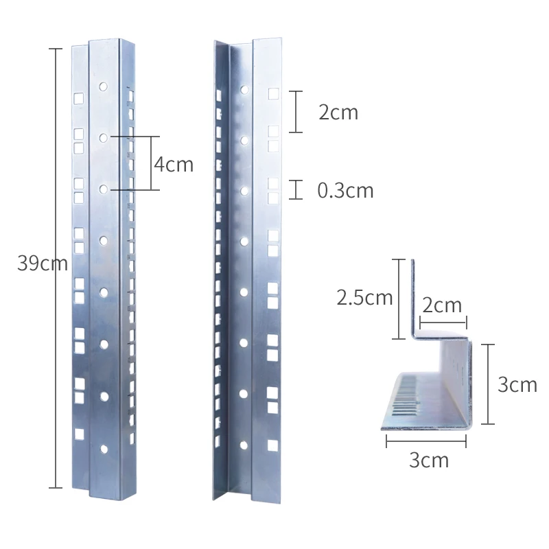 Linkwylan 1 Pair (2pcs) Of 7U Cabinet Mounting Frame / 7U Mounting Rail / 7U Wall Mounting Bracket Metal Frame