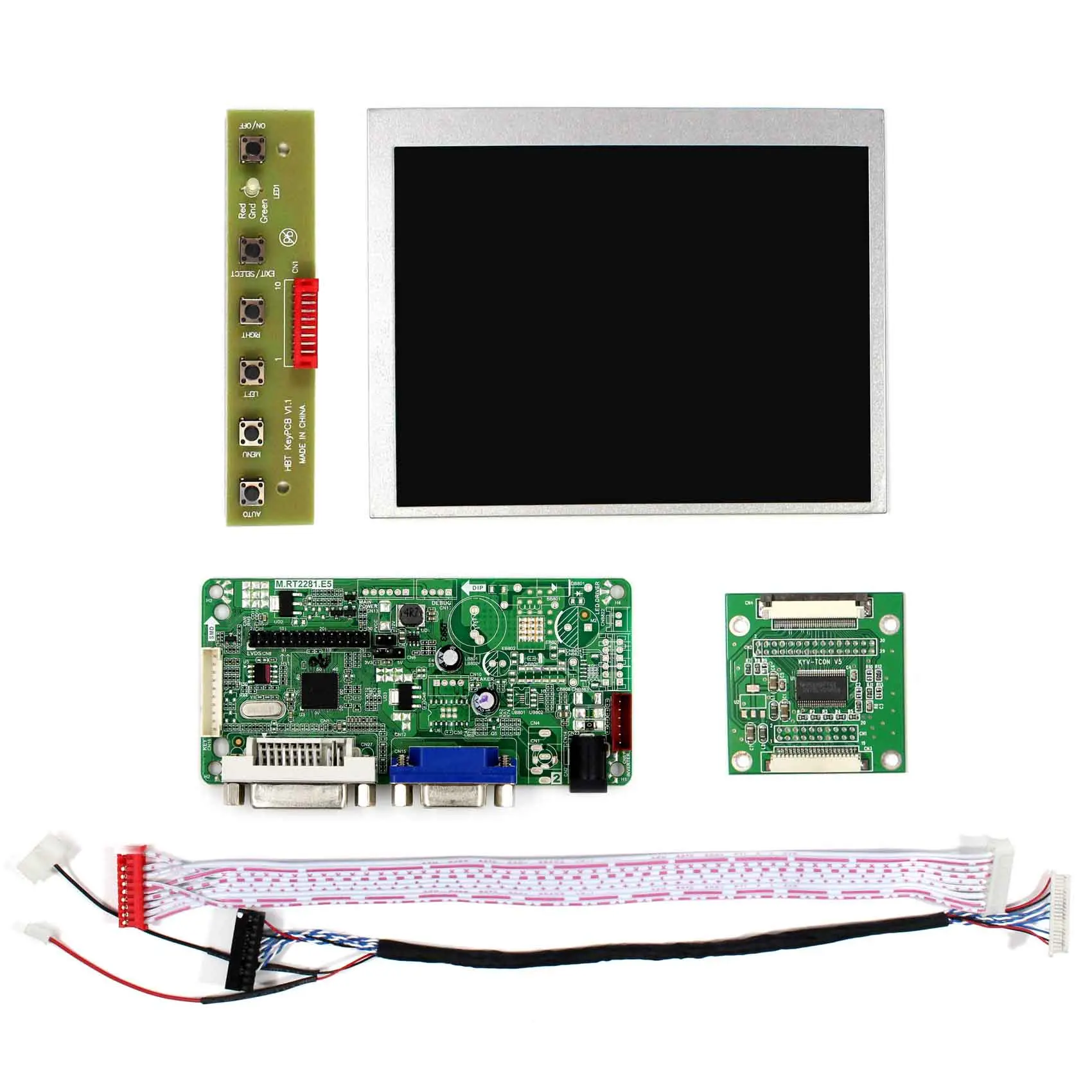 Tela lcd at056tn53 640x480 de 5.6 polegadas, com placa de controle lcd para carro, gps, tela de vídeo, porta, leitor de dvd, indústria lcd