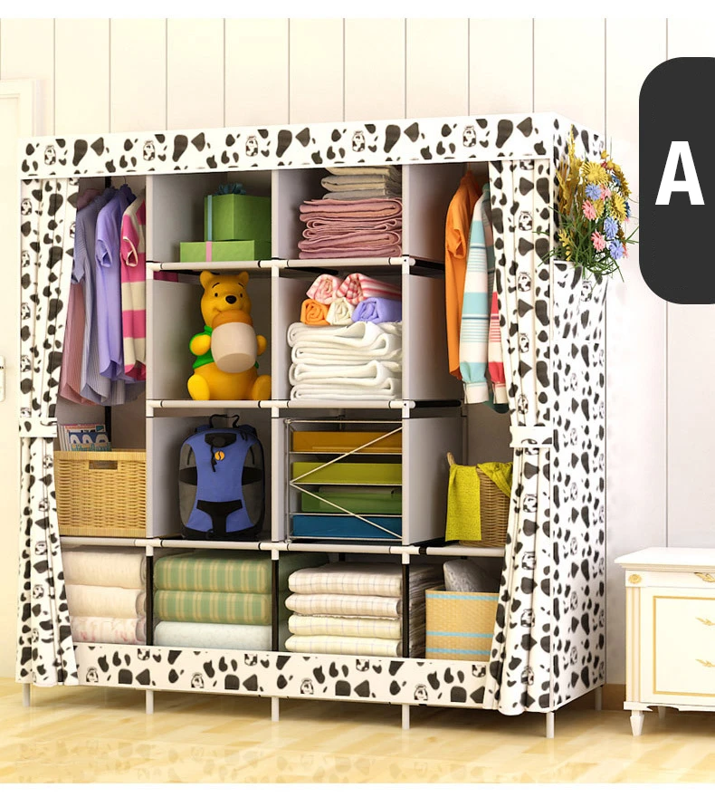 Large Wardrobe Cloth Wardrobe Fabric Closet Clothing Storage Cabinet Dustproof Wardrobe Bedroom Furniture Closet Storage Cubes