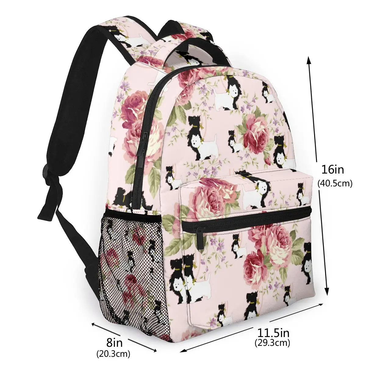 New Westie Backpack Fashion Women School Backpack Women Floral Backpack Personalized School Bag For Teenage Girl Mochilas Female