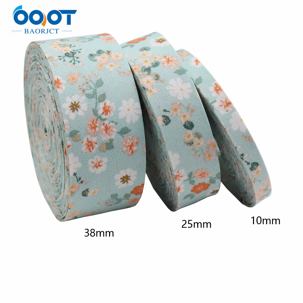 Double-Sided Flower Thicken Cloth Ribbon 5Yards M-21820-1473 38MM DIY Crafts Hairclip Apparel Accessories And Sewing Decorations