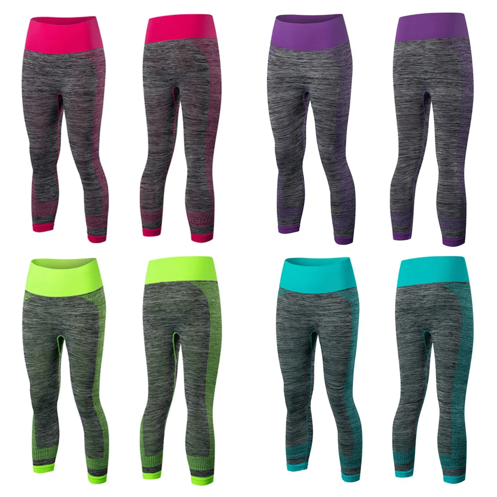 

Женские эластичные колготки, Спортивные укороченные брюки, штаны для йоги, фитнеса, тренировок, быстросохнущие, SPSYL0091