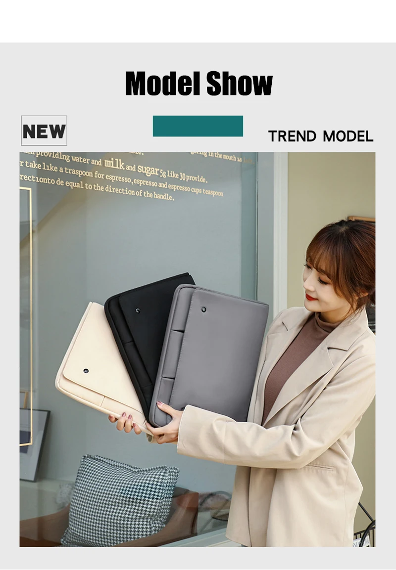 Laptop Tasche Für MacBook Air 13 Fall Xiaomi HP Dell Für 11,6 12 13 13,3 14 15 Zoll Laptop Multi-schicht Lagerung Snap-auf Laptop Cas – Detail 22