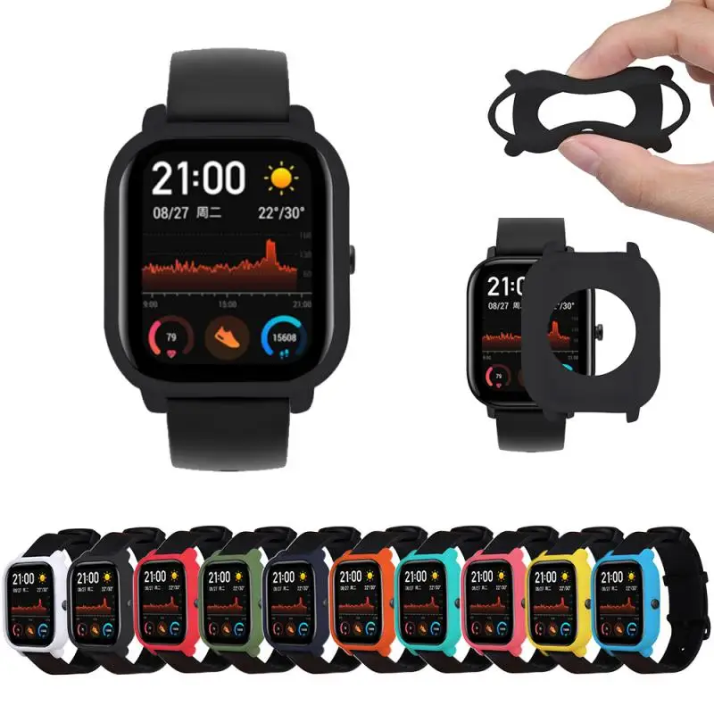 Capa protetora anti-risco multi-cor para relógio Xiaomi Huami Amazfit GTS, casca de silicone macia, tampa do quadro