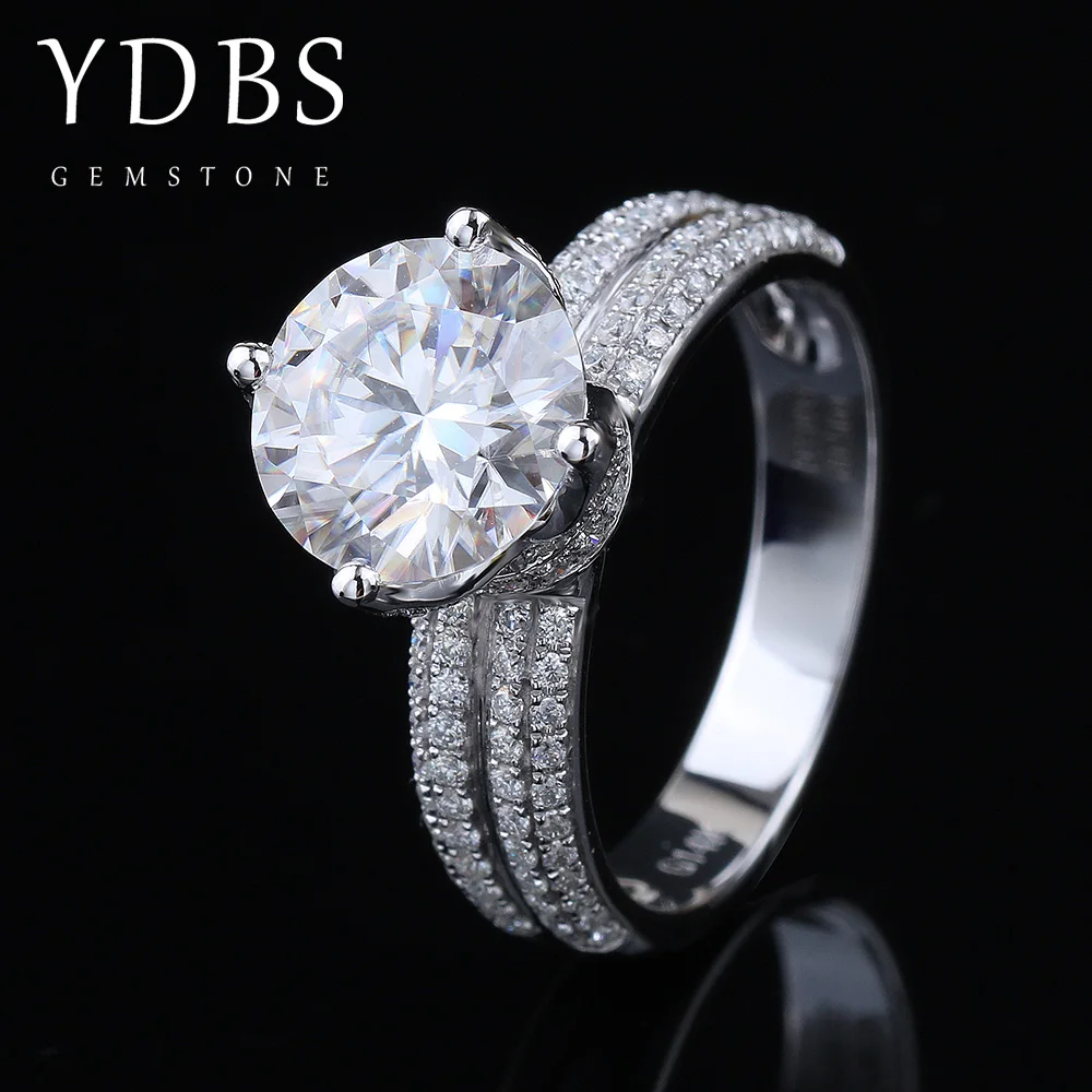 

YDBS 14K gold 3 carat moissanite ring custom design