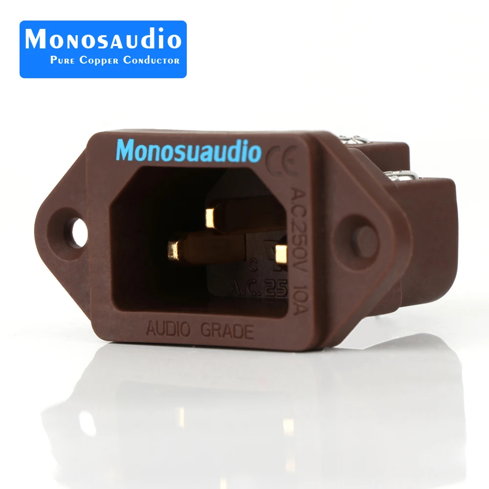 

Monosaudio IC71(G) Hi End из чистой красной меди с позолоченным входом розетки IEC без припоя, входная розетка AC IEC, розетка питания IEC