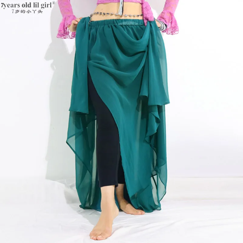 2019 Dancewear Belly Dancing Clothes Long Slit Skirts Full Circle  Professional Chiffon  300 Degrees EXX01