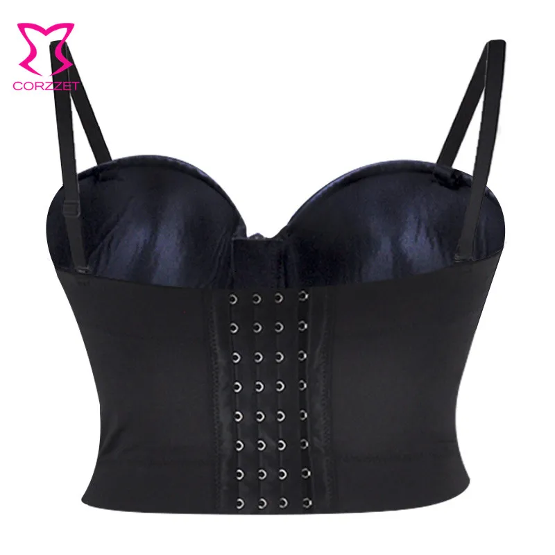 Sutiã de couro falso preto com zíper frontal, roupa íntima sexy, sutiã para mulheres, push up, top gótico, lingerie plus size 6xl