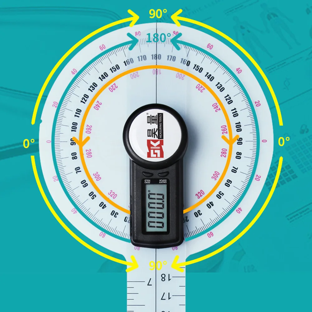 Durable ABS Angle Ruler Goniometer High Precision Electronic Digital Display Medical Joint Recovery Angle Measuring Gauge Tool