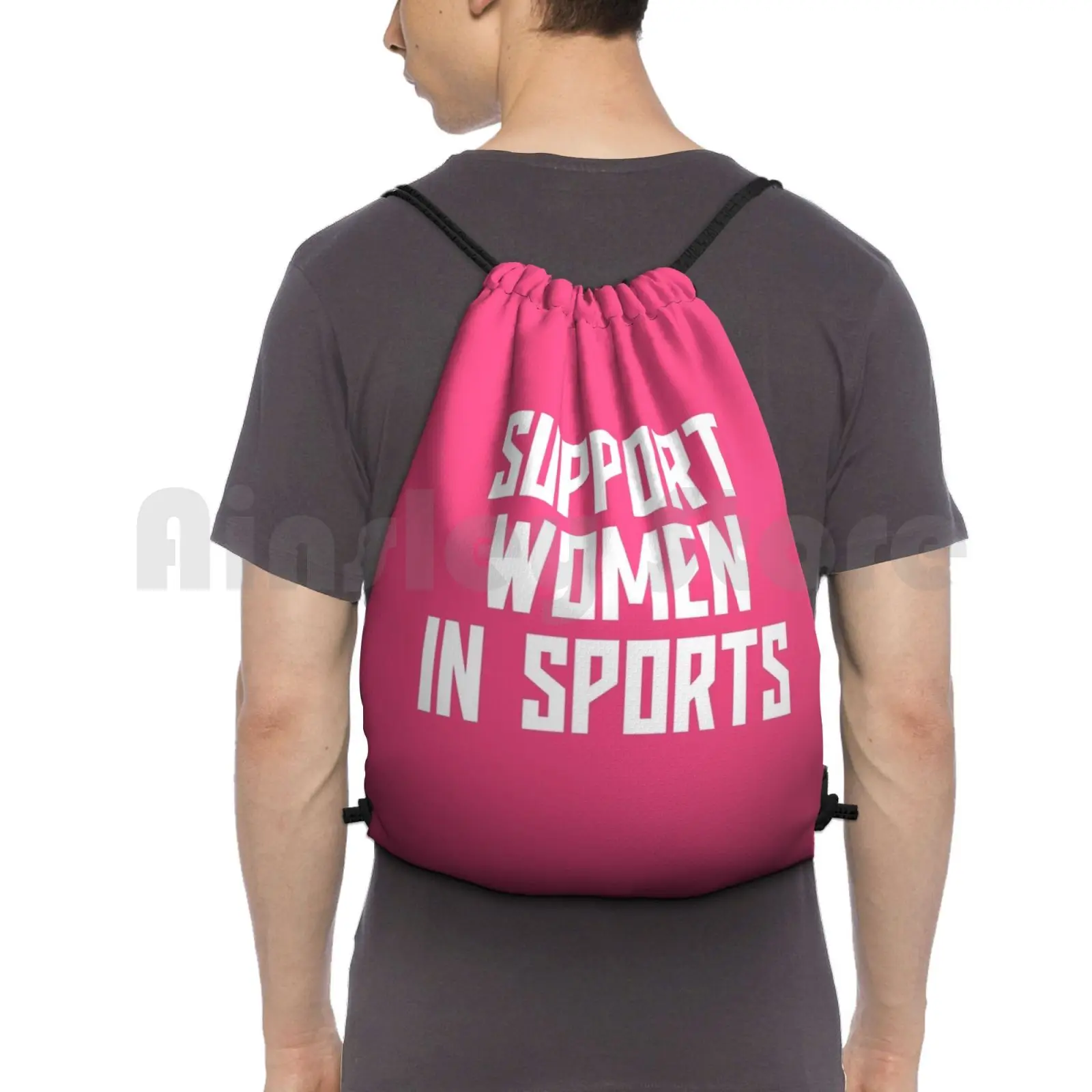 Support Women In Sports #10 Backpack Drawstring Bag Riding Climbing Gym Bag Support Women In Sports Support Women In Sports