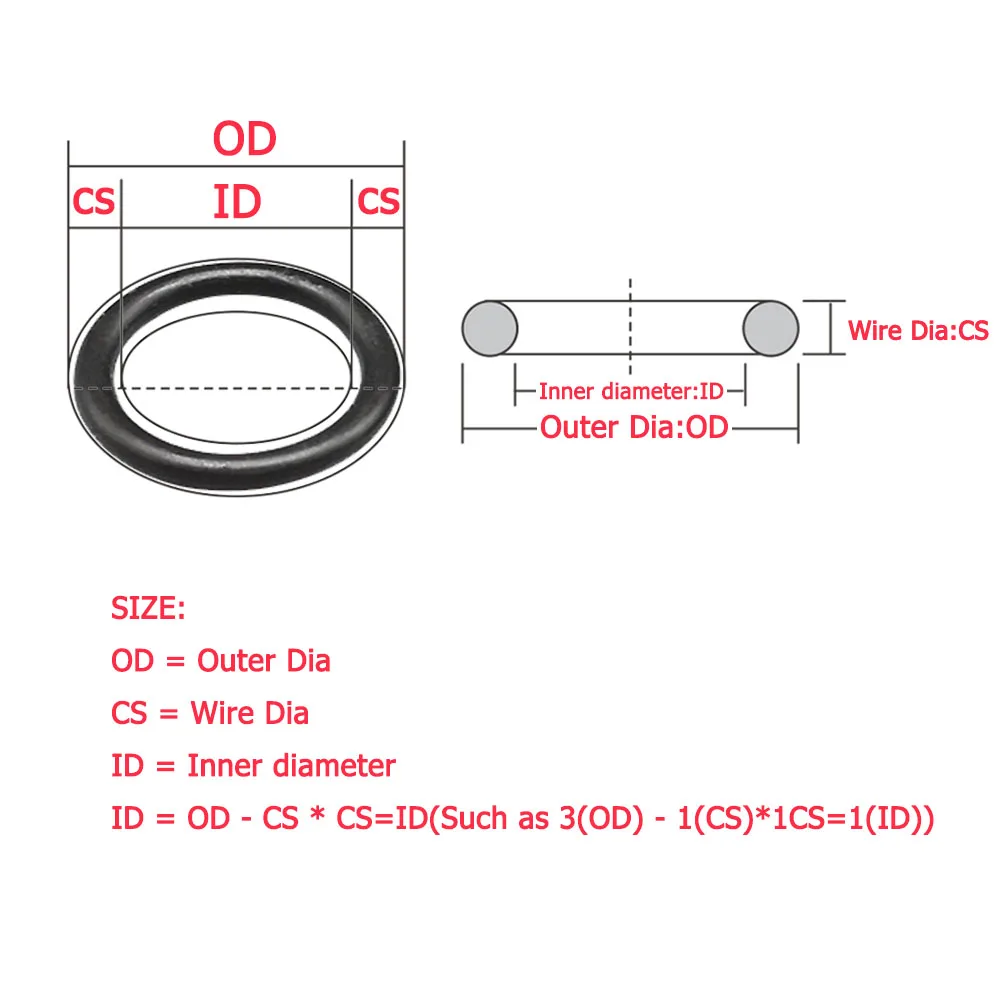 Black NBR O Ring Seal Gasket CS 2mm  Automobile Nitrile Rubber Round O-Type Corrosion Oil Resist Sealing Washer OD 8mm - 80mm