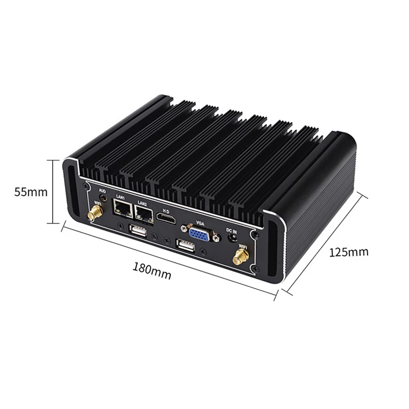 Mini pc rs-232 i5-5200u/4200u/i7-4500u/5500u/i3-5005u,2x hd,wi-fi,2x usb2,ファンレス,linuxウィンドウ互換