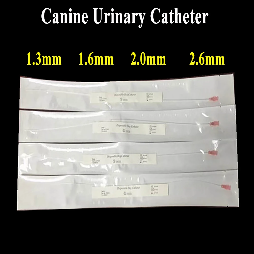 Professional Pet Dog Canine Plastic Urinary Tract Catheter Disposable Sterile Package Safety Health Care 1.3 1.6 2.0 2.6 Supplie