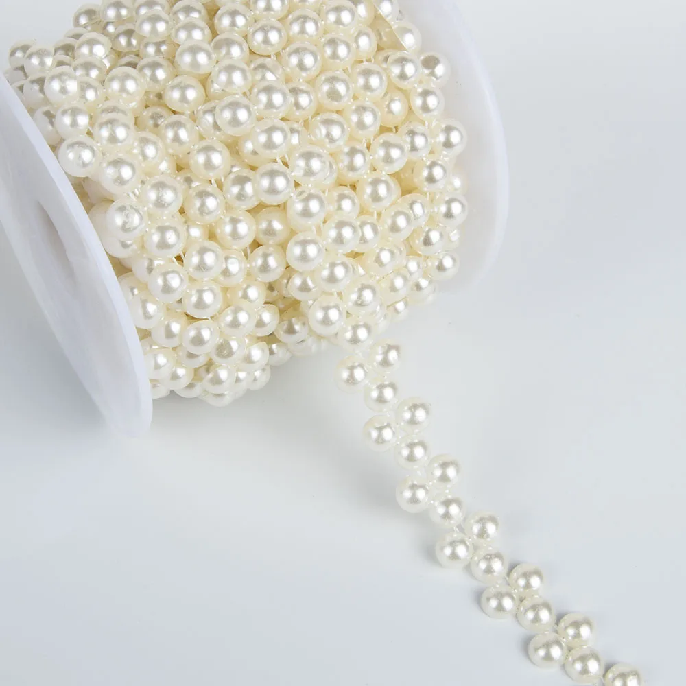 Guirxiété de perles JOTrim pour mariage et fête de Noël, ligne double coton élégante, perles, 2Yard, 12-16mm de largeur, ABS Flatback, 216.239.