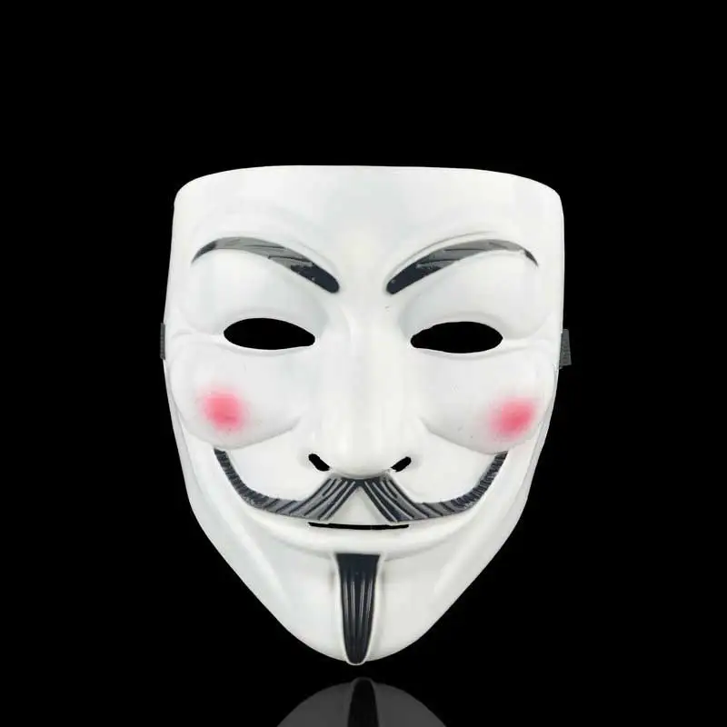Hot Movie V For Vendetta Mask PVC Mask Cosplay Full Face Film Theme Vendetta Mask Hacker Halloween Grimace Masks Supplies Toys