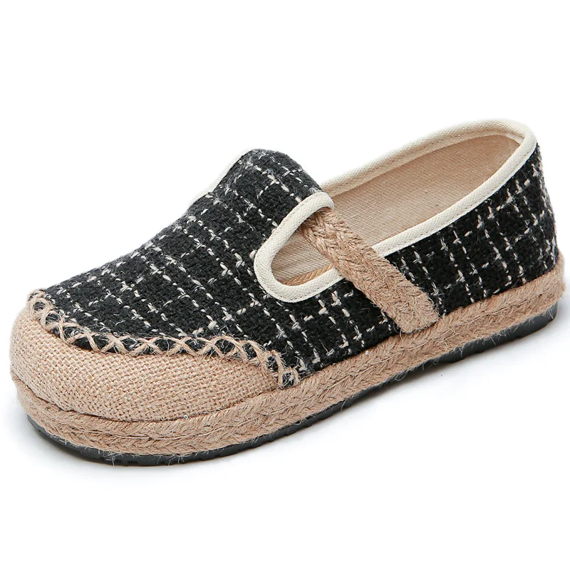 Veowalk Vegan Handmade Women Embroidered Canvas Espadrilles Flats Japanese Style Ladies Comfortable Casual Slip-on Loafers Shoes