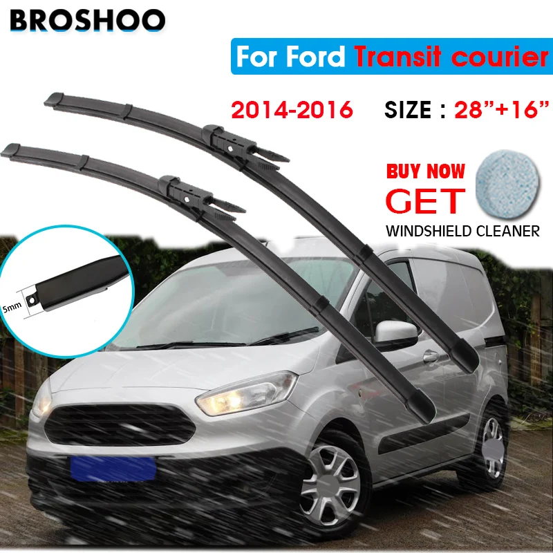 

Car Wiper Blade For Ford Transit courier 28"+16" 2014-2016 Auto Windscreen Windshield Wipers Blades Window Wash Fit PinchTab Arm