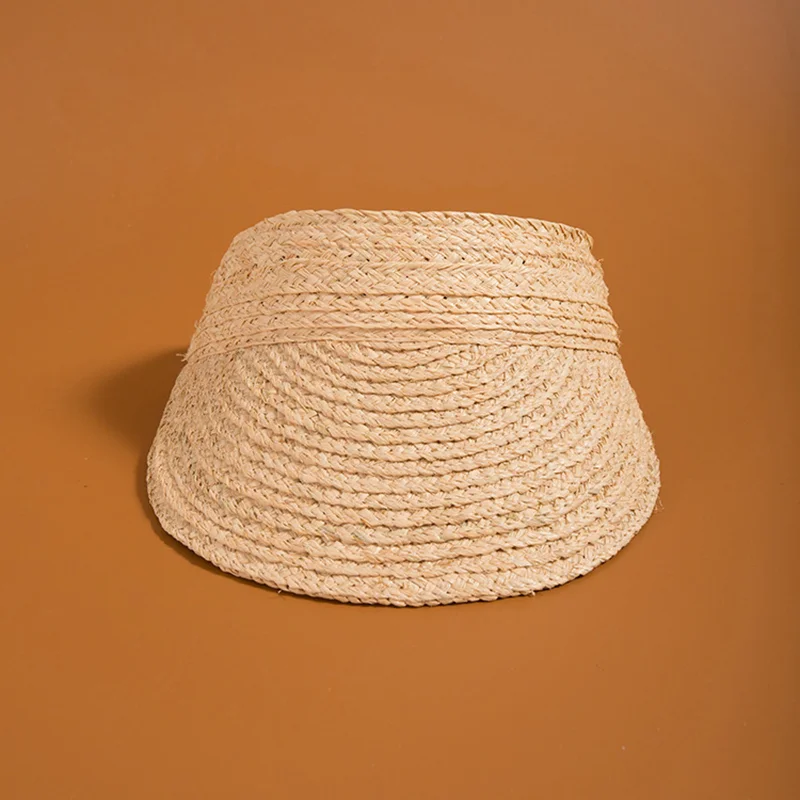 2021 Fashion Summer Lafite Straw Empty Top Beach Hats Female Bow Sunscreen Folding Women Sun Hat Beach Hat Anti-UV Adjustable