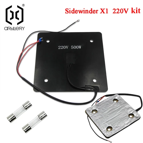 Kit de fusibles de algodón para calefacción de cama caliente para impresora 3D Artillery Sidewinder SW-X1 y Genius 110V 220V, autoadhesivo, molde integrado