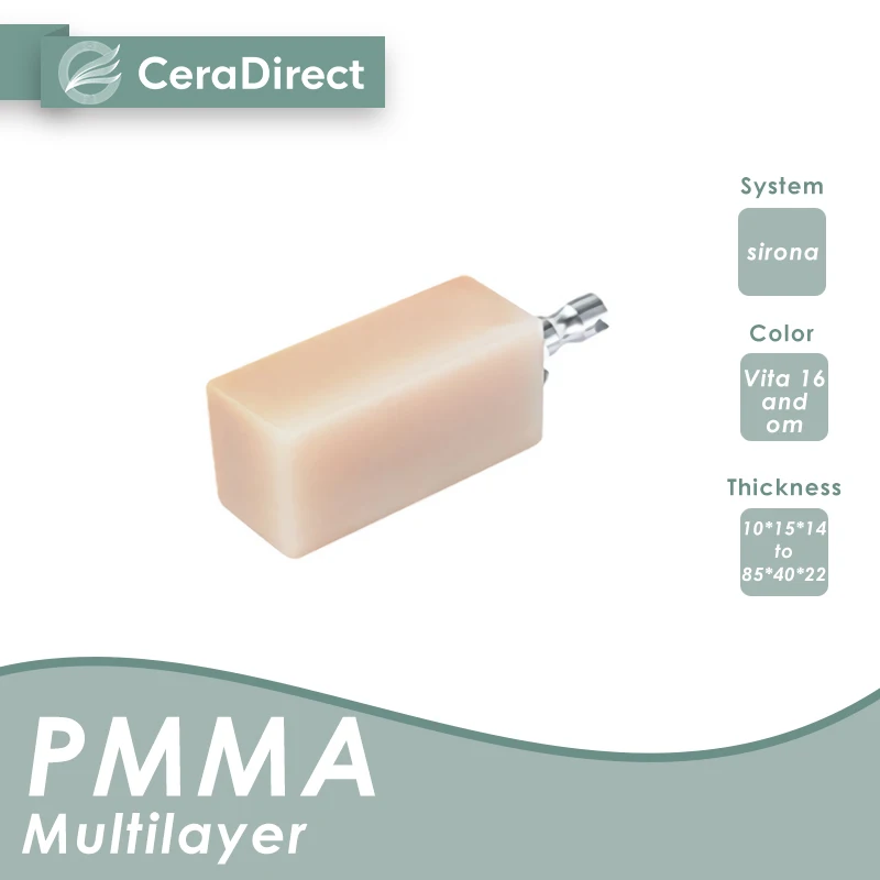 Ceradirect Meerlagig Pmma Block-Sirona-Systeem- (40/19 55/19 85/40) (1 Stuks)-Voor Tandheelkundige Lab Cad/Cam Verkooppromotie