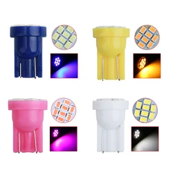 10PCS T10 W5W 158 192 168 194 1206 8SMD LED Light Car Interior Bulb License Plate Lights Clearance Lamp White Red Blue Green 12V