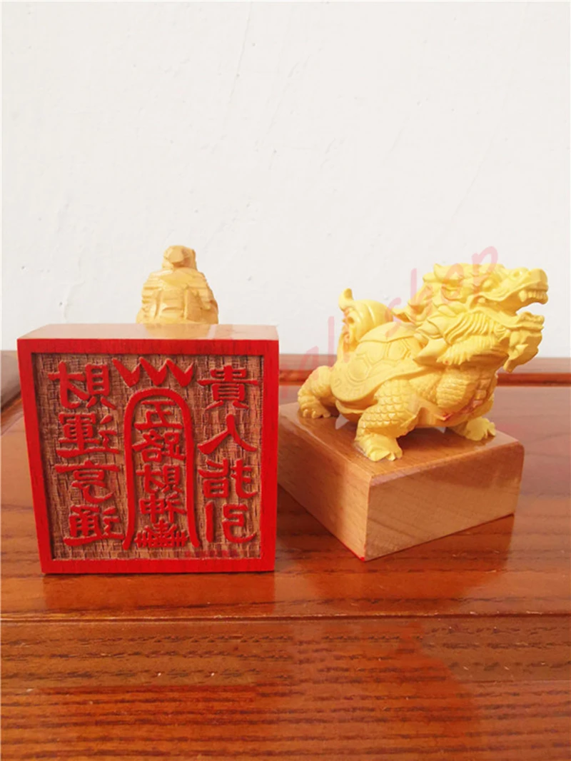 Taoist Dharma Seal, Dragon Turtle, Five Way, God of wealth, Taoist Supplies, Single-sided Seal