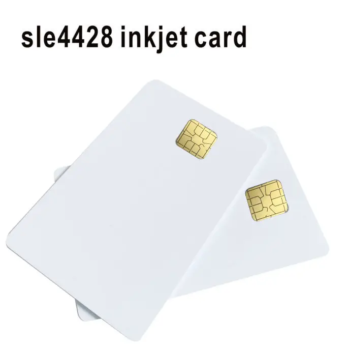 10pcs Contact White SLE4428 Big Chip Inkjet Printable Blank PVC Card Comp With SLE5528 Chip For E pson T50 C anon Inkjet Printer