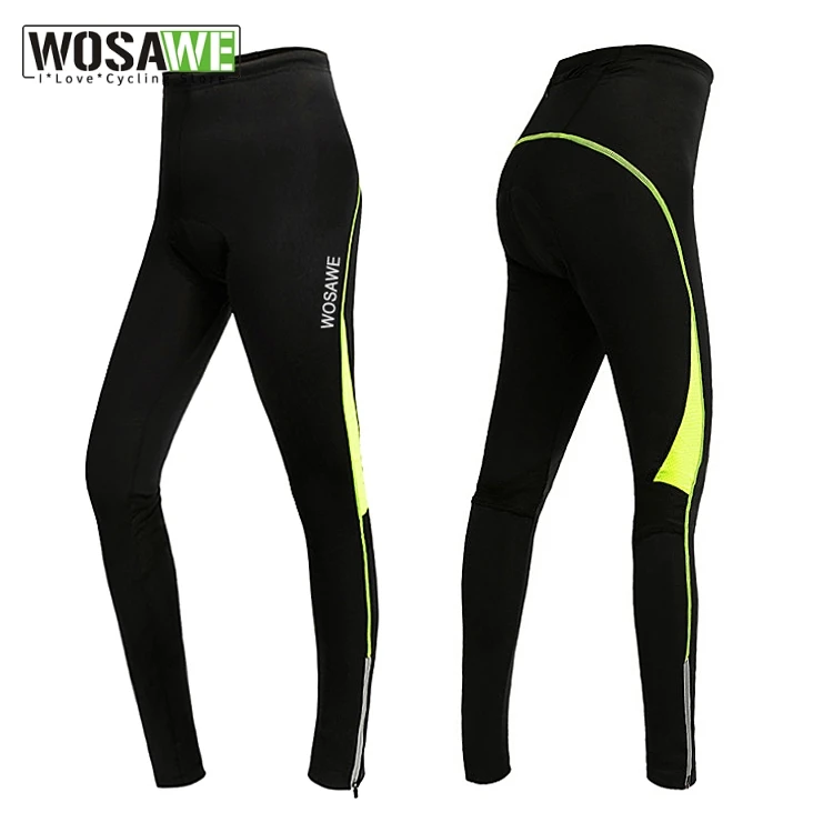 WOSAWE Cycling Tights Pants Sportswear Women\'s Bike Trousers Reflective Bicycle Riding Clothing MTB Padded Female Underpants