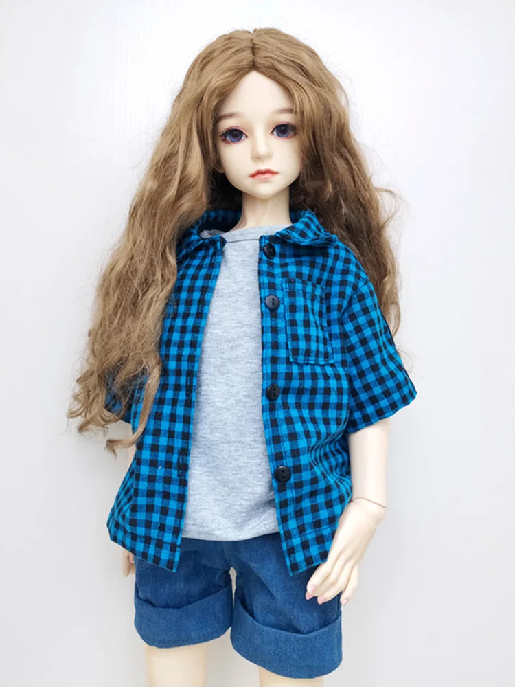 Clothes For 1/3 1/4 1/6 Doll Fashion Casual Plaid Shirt For BJD Dolls Handmade Dolls Accessories boys girls toys gifts doll