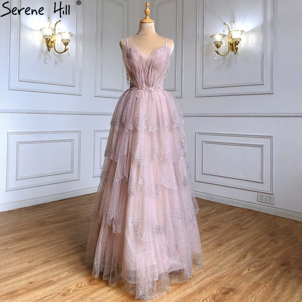 evening dress giclee wall art Shimmering Beaded Tiered Evening Dresses Mermaid High Neck Pageant Dre –  Viniodress main image 0