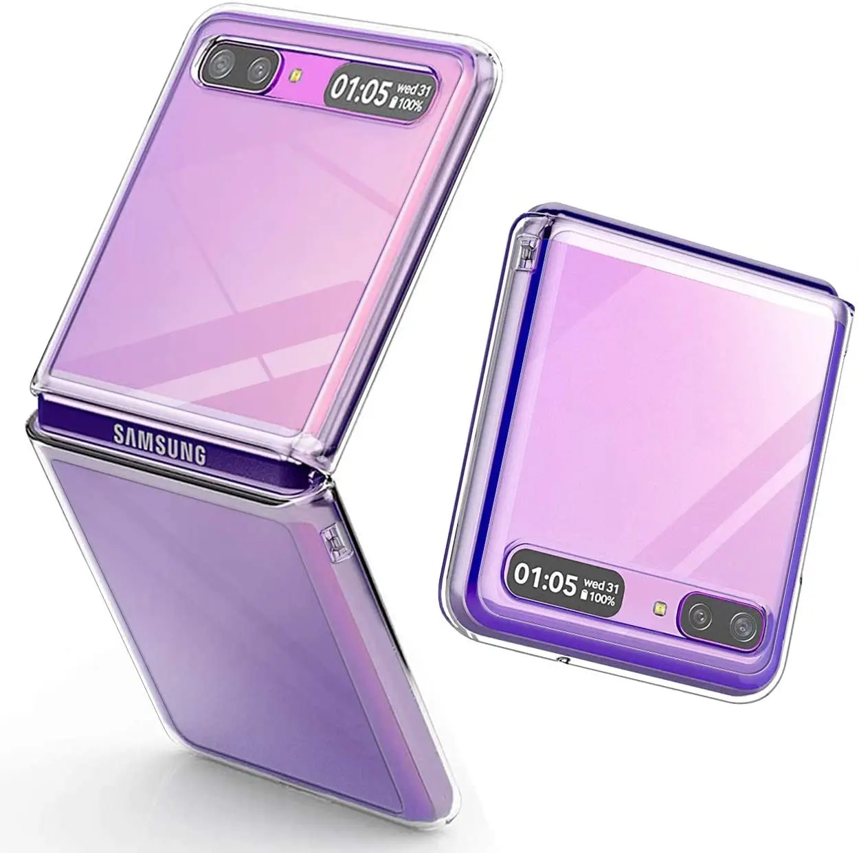 For Samsung Galaxy Z Flip 6 Flip5 Flip3 Flip4 Flip2 Z Flip PC Hard Case Protective Shell Shockproof Slim Crystal Back Cover
