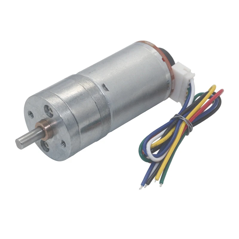 1pcs DC12V Gearbox Speed Reduction Gear Motor With Code Disk Tachometer Encoder 25GA370