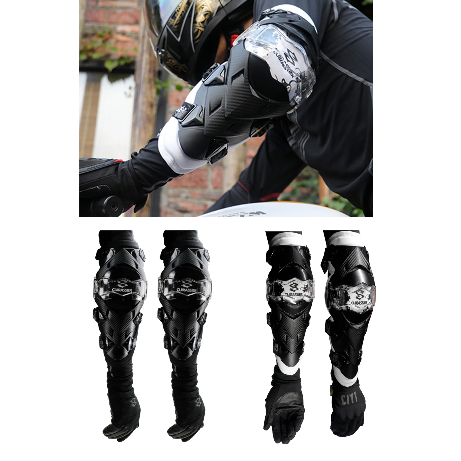 Cuirassier E09 Motorcycle Elbow Protector Elbow Guards Motocross Motorbike Dirt Bike MTB Protection Pads Elbow Guard（1 Pair ）