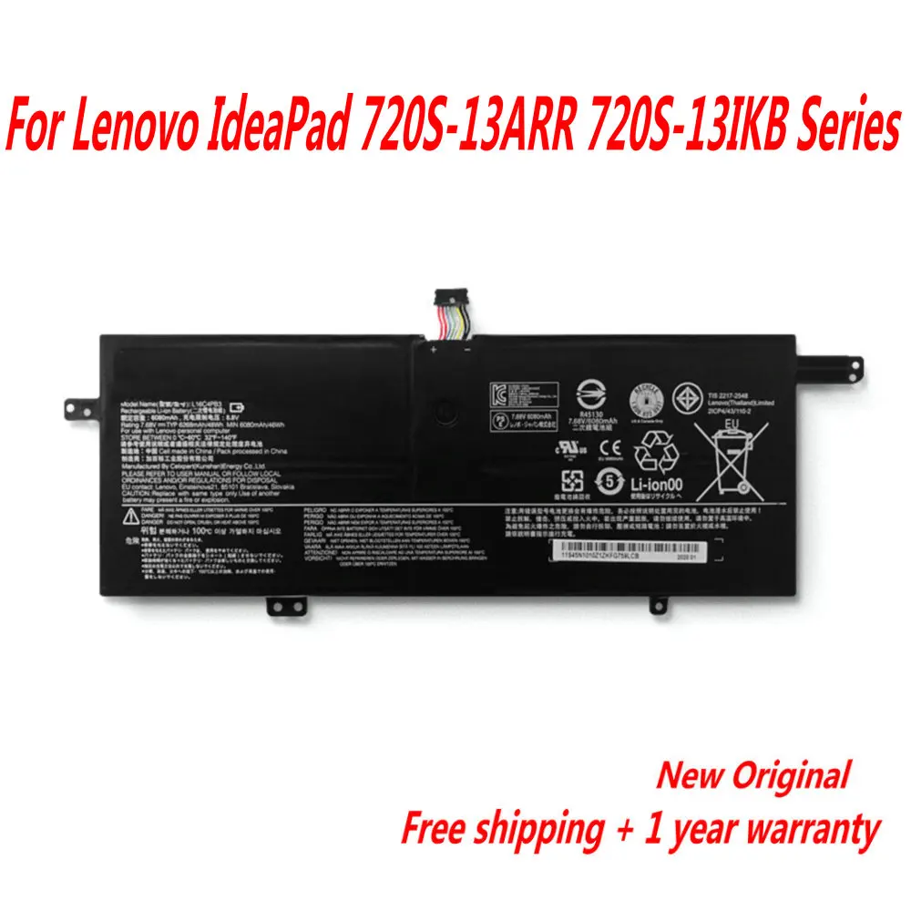 NEW L16C4PB3 Laptop Battery For Lenovo IdeaPad 720S-13ARR 720S-13IKB Series L16M4PB3 L16L4PB3 7.68V 6268mAh/48WH