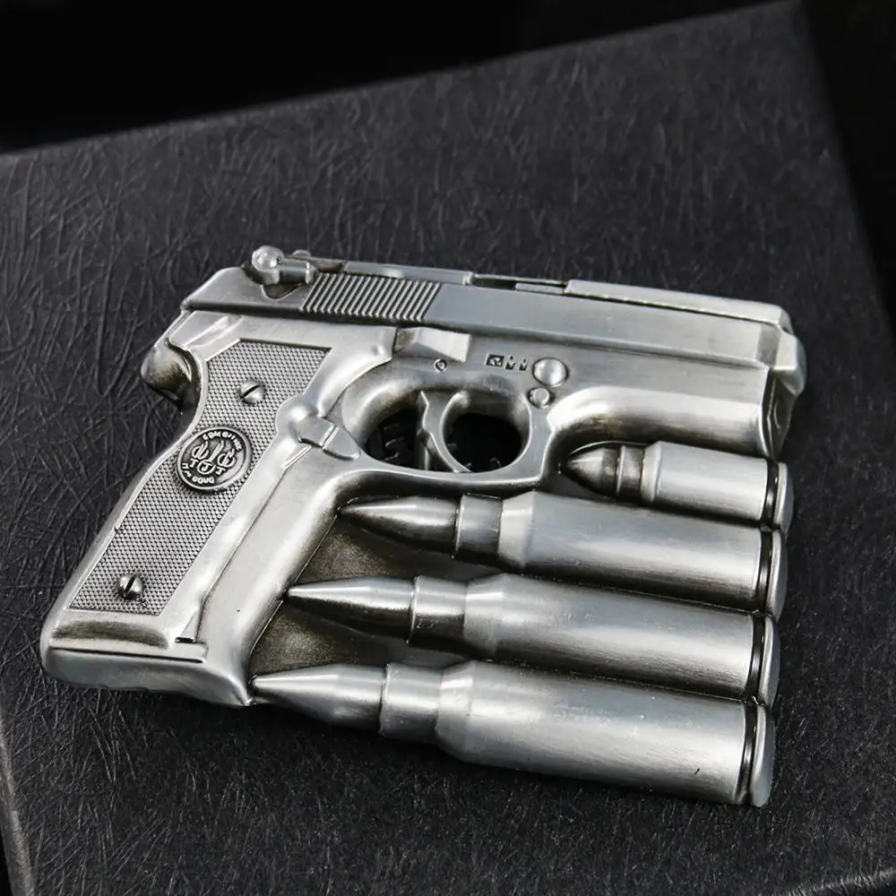 Millitary Desert Eagle 3D Pistool Kogels Metalen Gesp Oorlog Cowboy Western Jackal Game Cosplay Warrior Mannen Mode Diy