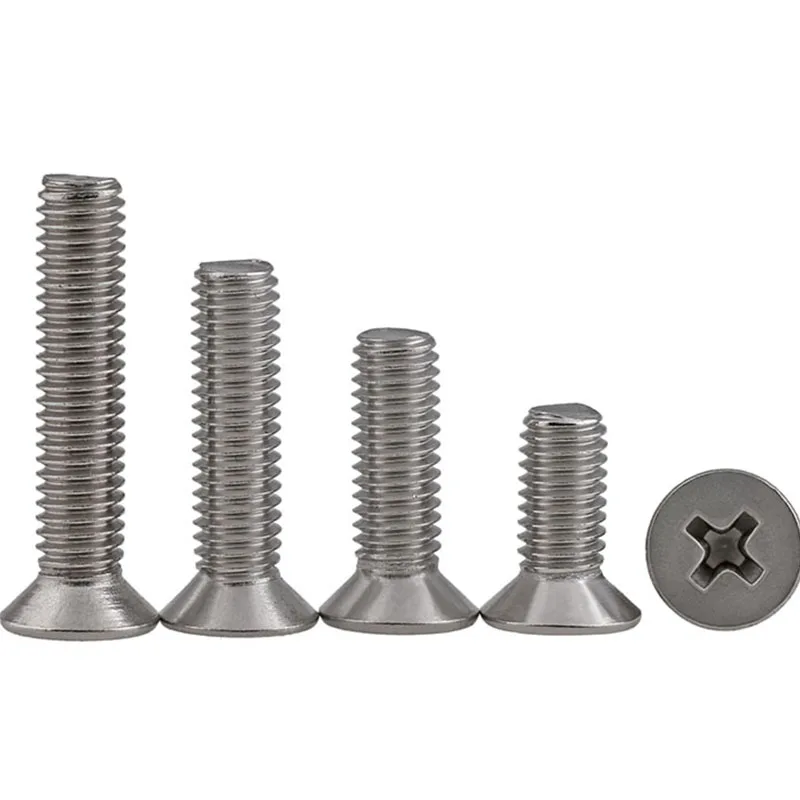 M3M4M5M6 Stainless Steel Left Hand Threaded Phillips Flat Head Countersunk Screws Cross Opposite Recessed Thread Bolts  769