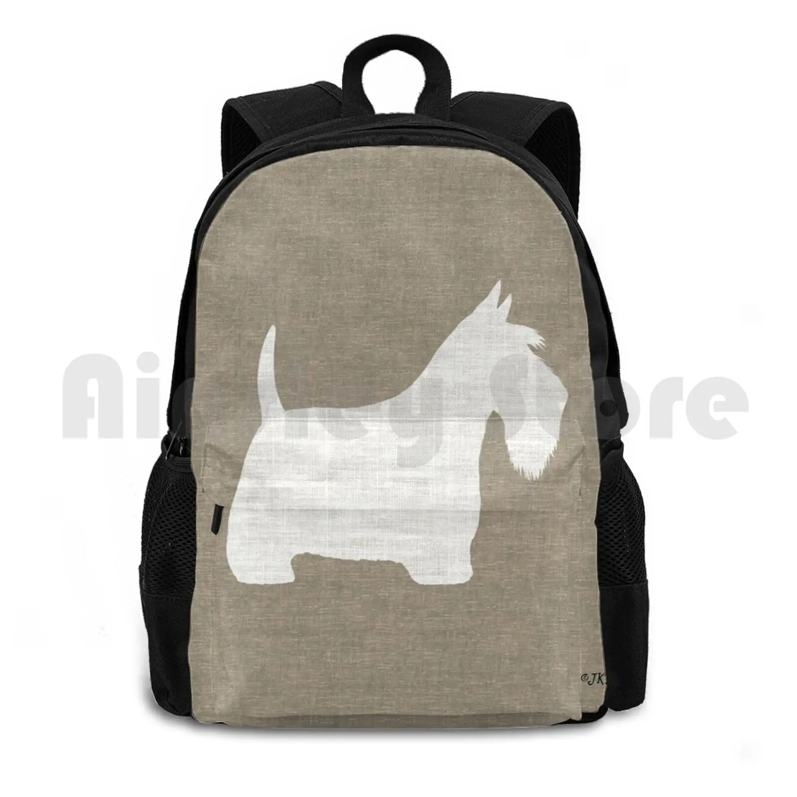 

White Scottish Terrier Silhouette ( S ) Outdoor Hiking Backpack Waterproof Camping Travel Scottish Terrier Scottish Terriers
