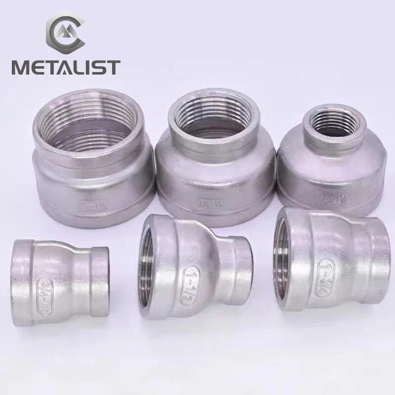 METALIST High Quality DN50.DN40.DN32.DN25 BSP Female Thread SUS304 Socket Reducer Pipe Fittings Connector Adapter