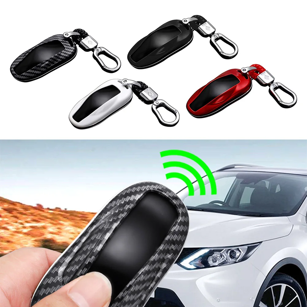 Koolstofvezel Stijl Auto Smart Key Fob Case Beschermhoes Accessoires Voor Tesla Model 3 2018-2019 Model S 2012-2019