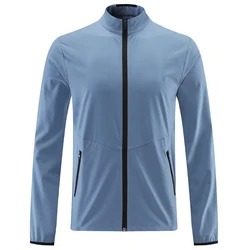 Chaquetas con cremallera para hombre, abrigos deportivos finos para correr, senderismo al aire libre, Camping, ropa deportiva transpirable, sudaderas de gimnasio para hombre, otoño