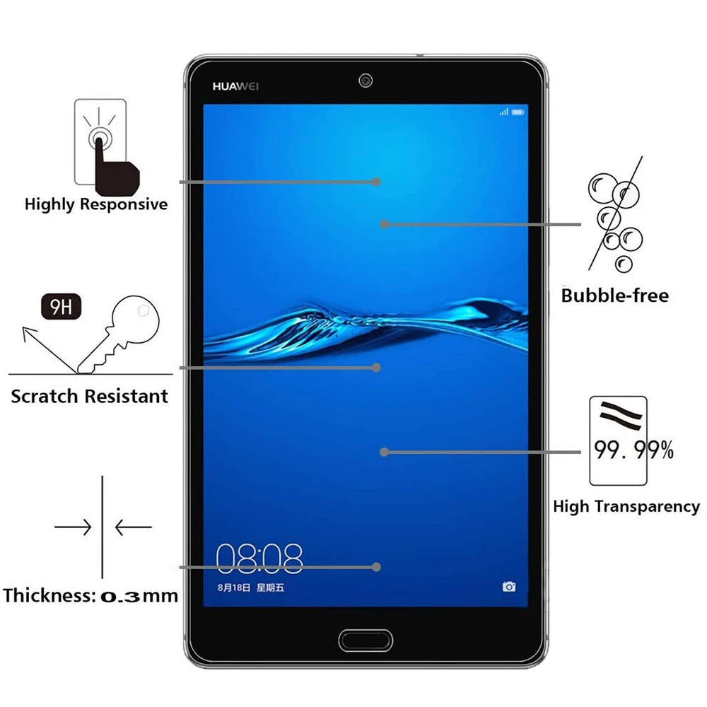 9H Hardness Tempered Glass Screen Protector For Huawei MediaPad M3 Lite 8.0 Inch CPN-W09 L09 AL00 Bubble Free HD Protective Film