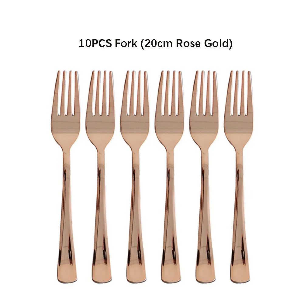 10/16PCS Rose gold einweg geschirr tisch messer gabel löffel besteck geburtstag party dekorationen hochzeit geschlecht enthüllen liefert – Detail 4