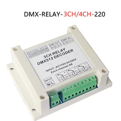 1 sztuk AC110-220V kontroler dekoder listwy RGB Led światła DMX-RELAY-3CH/4CH-220 przekaźniki DMX512 wykorzystanie do lamp Led