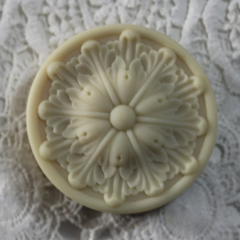 Classic Natural Soap Mold DIY Silicone Round Flower Soap Molds Food Grade Cake Mousee Molds Decoraing Gypsum Wax Melt Mould