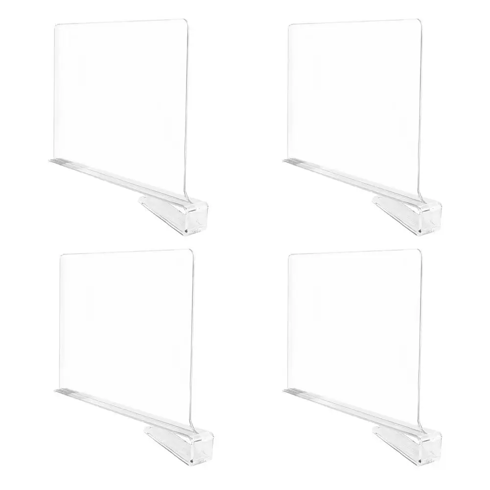 

4pcs Acrylic Closets Shelf Dividers Closet Organizer Set Purses Separators Bedroom Organizer Clear Acrylic Shelf Divider For