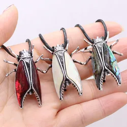 Natural Shell Necklace Pendant Insect Shape 28x40mm for DIY Jewelry Making Necklace Bracelet Home Decoration Gift